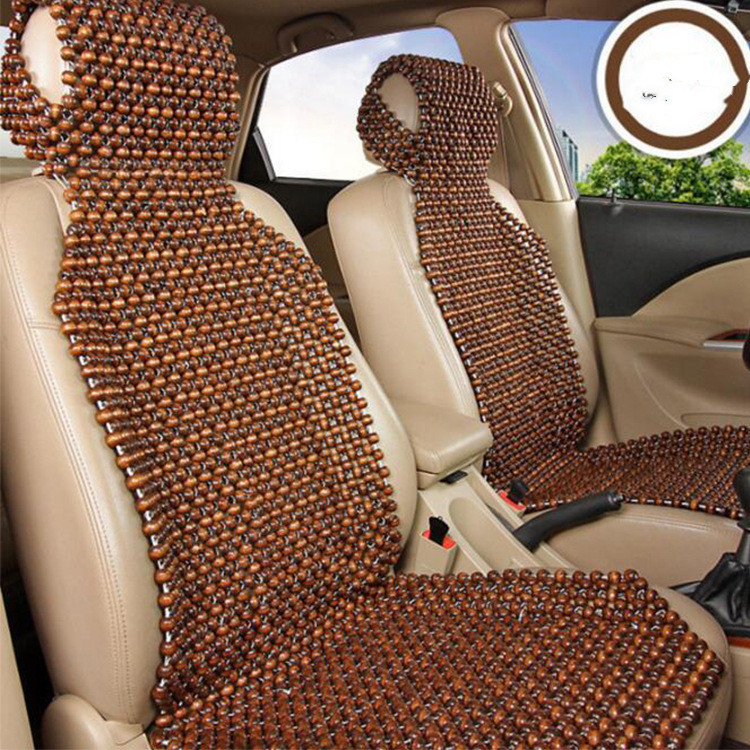 Wooden Bead Square Car Cushion