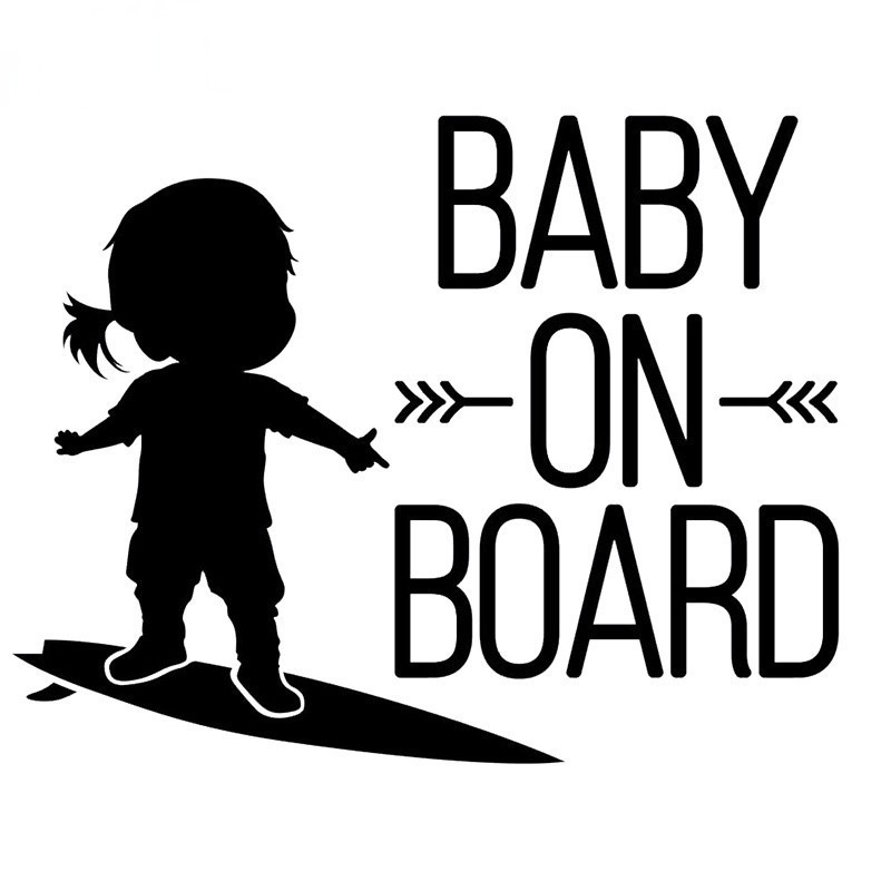 Baby On Board Surfing Sticker - Image 4